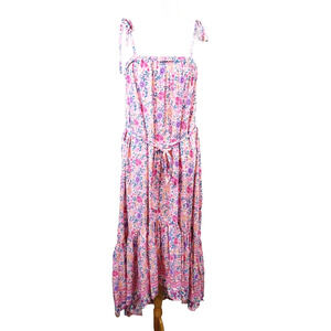 Label Of Love Womens XL Maxi Dress Bohemian Pink Floral‎ Cottagecore Romantic